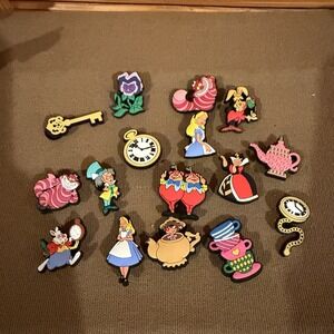 Alice in Wonderland SHOE CHARMS 15 pc Set New